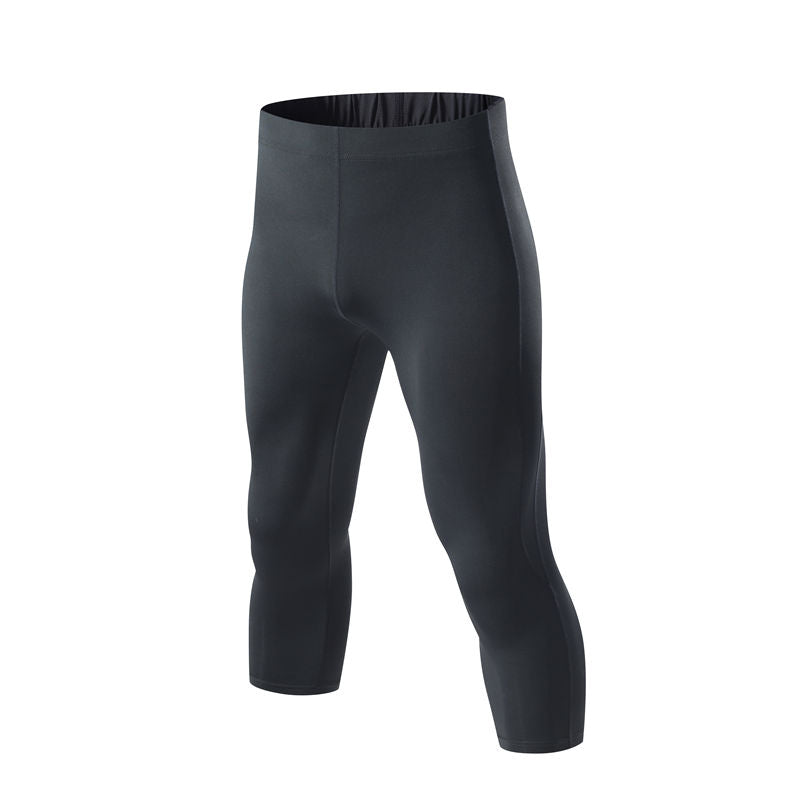 Side profile stretch sport leggings showing fit