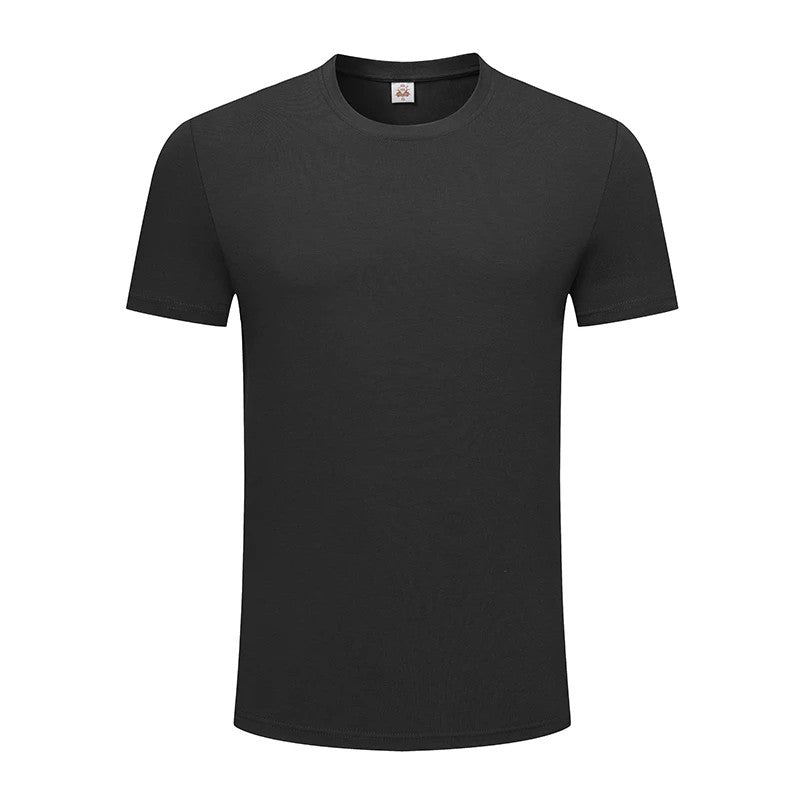 Black eco-friendly tee front - 200g Sorona bio-fiber quick-drying - bulk corporate uniforms