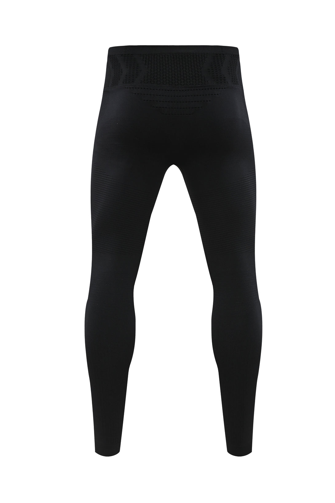 Rear shot of black high-stretch workout pants