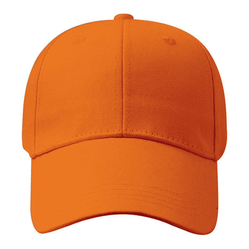 37C Orange adjustable baseball cap front - unisex promotional cotton