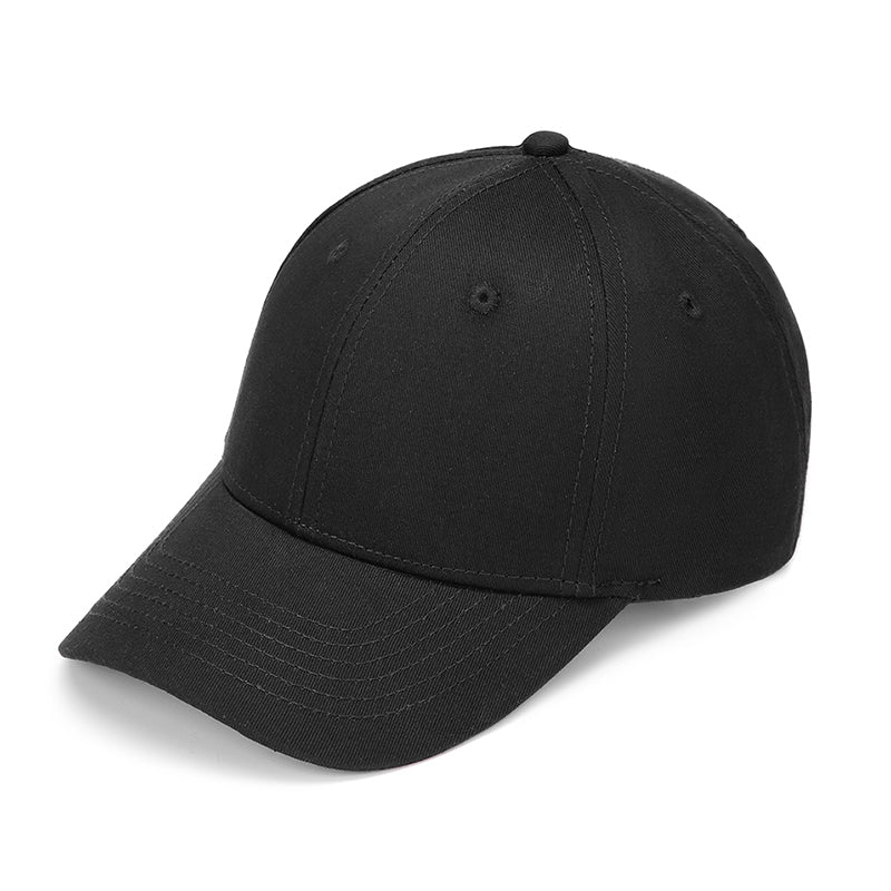 Black unisex sports cap front - premium 270g cotton with adjustable strap
