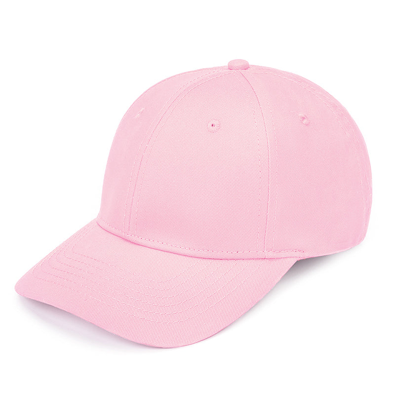 Light pink adjustable baseball cap front - unisex 270g cotton teamwear