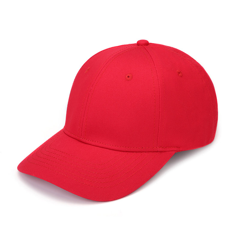 Red unisex cotton baseball cap front - adjustable strap for promotions