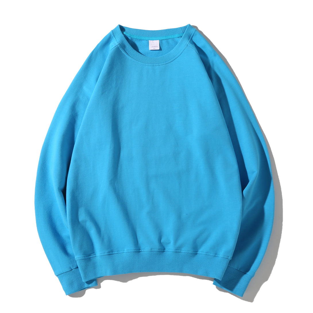 Royal blue unisex crewneck sweatshirt front for parent-child wholesale apparel