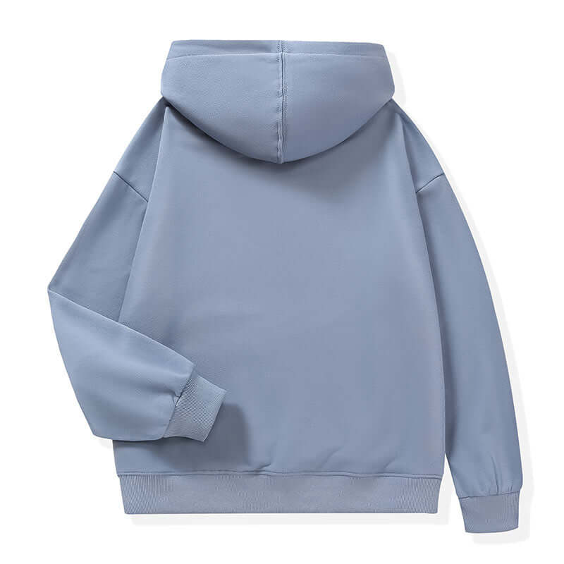 Blue Grey Hooded Sweatshirt back premium fabric