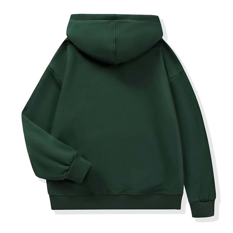 Dark Green Hooded Sweatshirt back durability