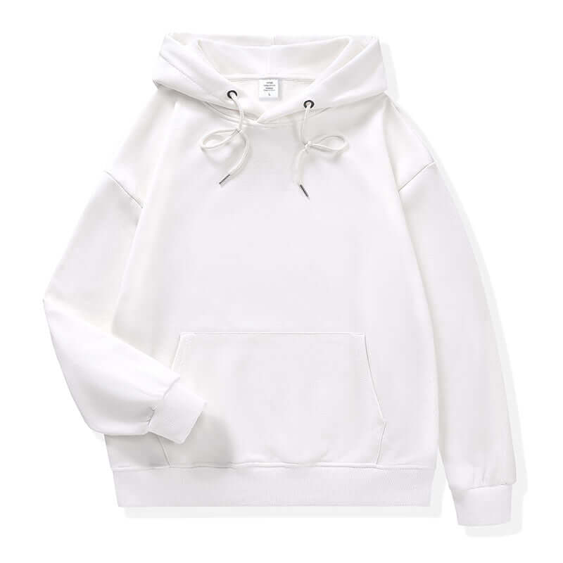 White Unisex Hoodie front with kangaroo pocket