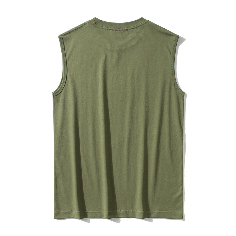Forest green athletic sleeveless top back