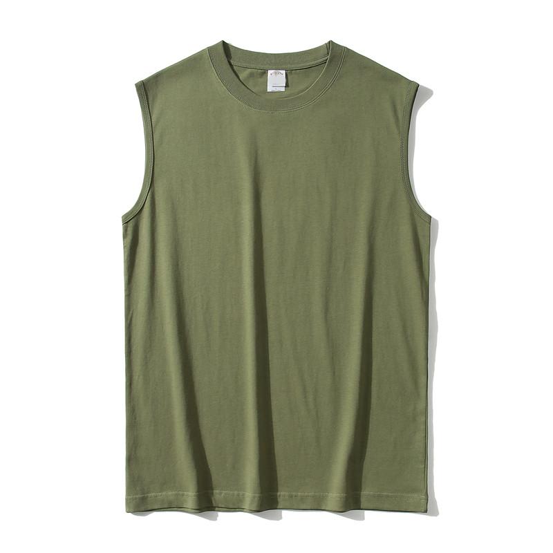 Forest green cotton vest front