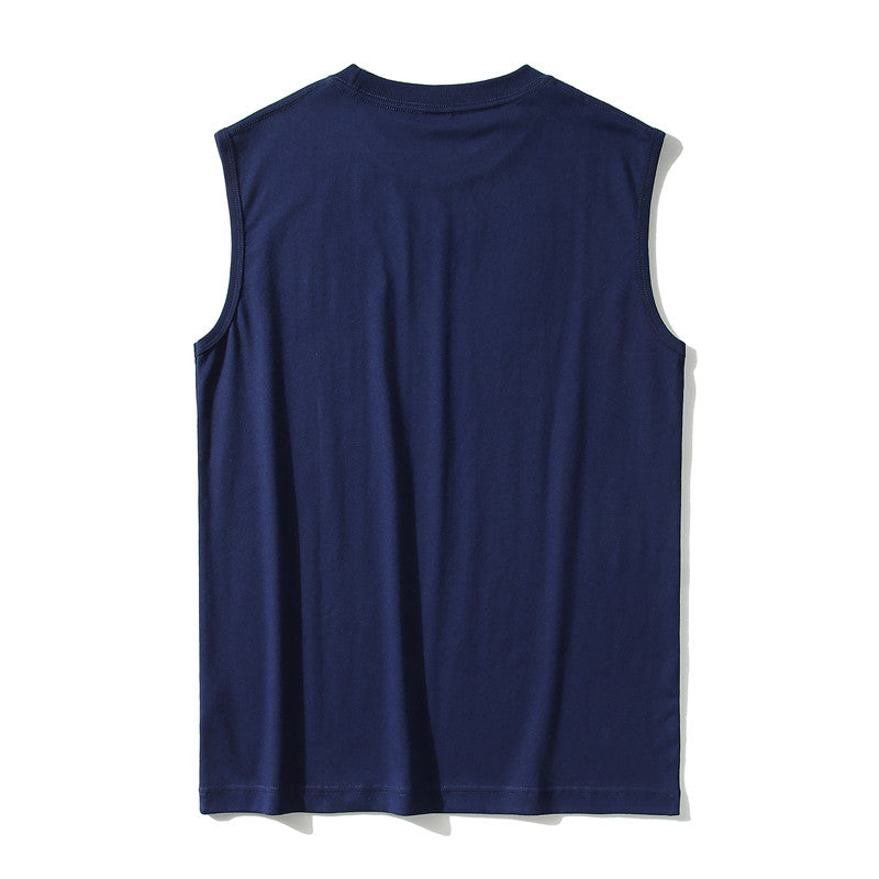 Navy blue cotton tank back