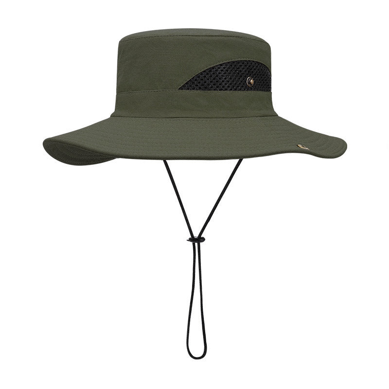 Dark green bucket hat for cycling and sun protection