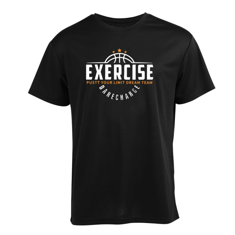 Black recycled polyester mesh t-shirt pattern- Quick-dry ODM eco apparel