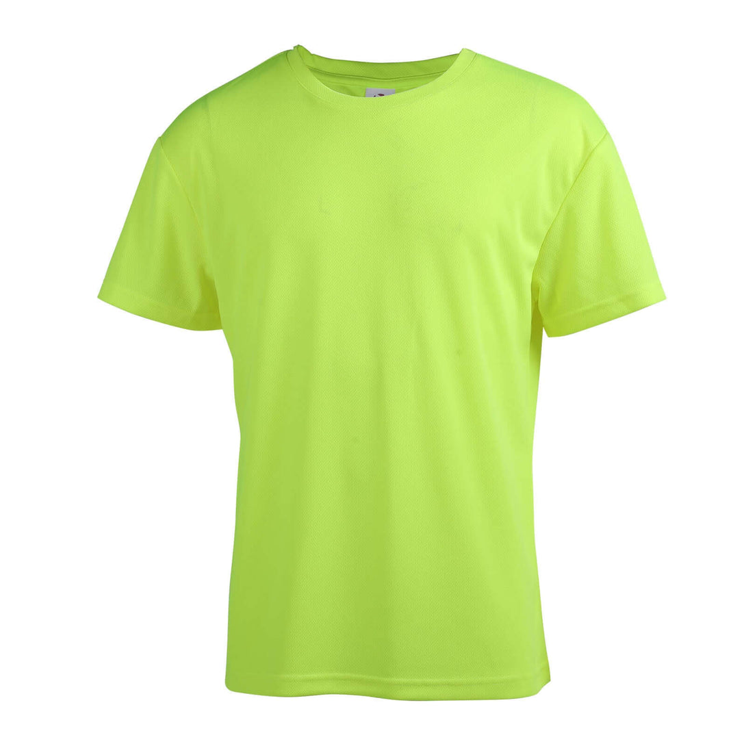 Lemon yellow quick-dry tee front - RPET mesh ODM activewear