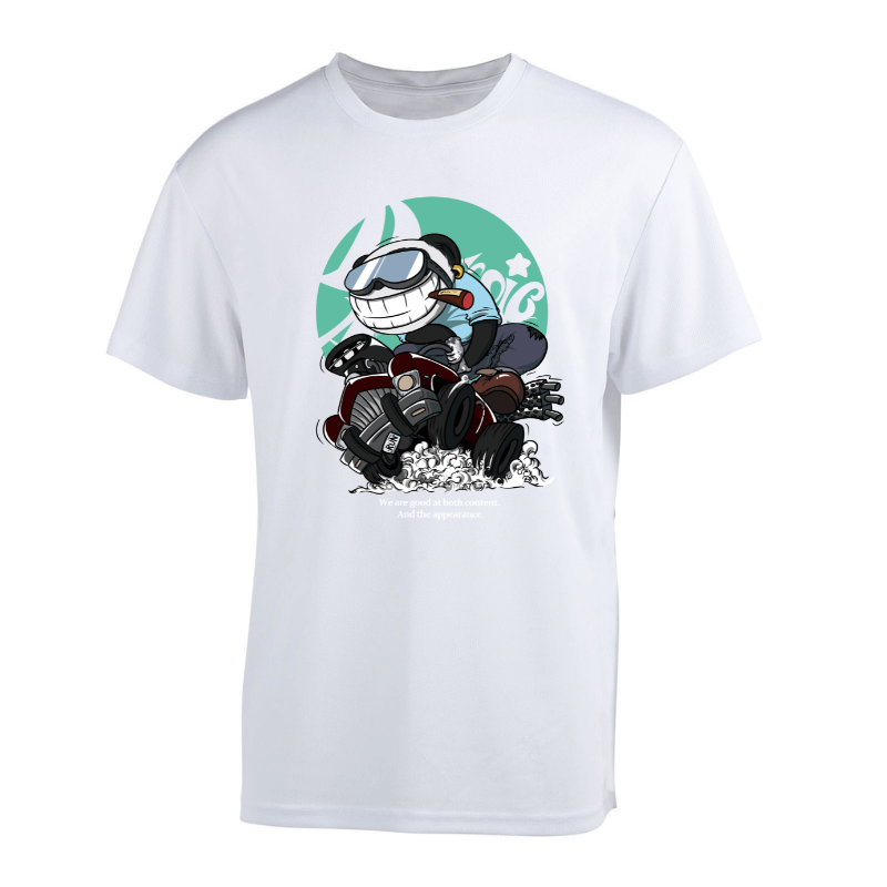 White RPET quick-dry mesh sports tee pattern - OEM sustainable activewear