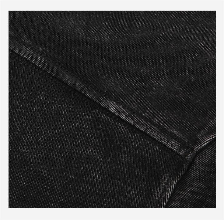 Shoulder construction of wax-dyed pullover hoodie