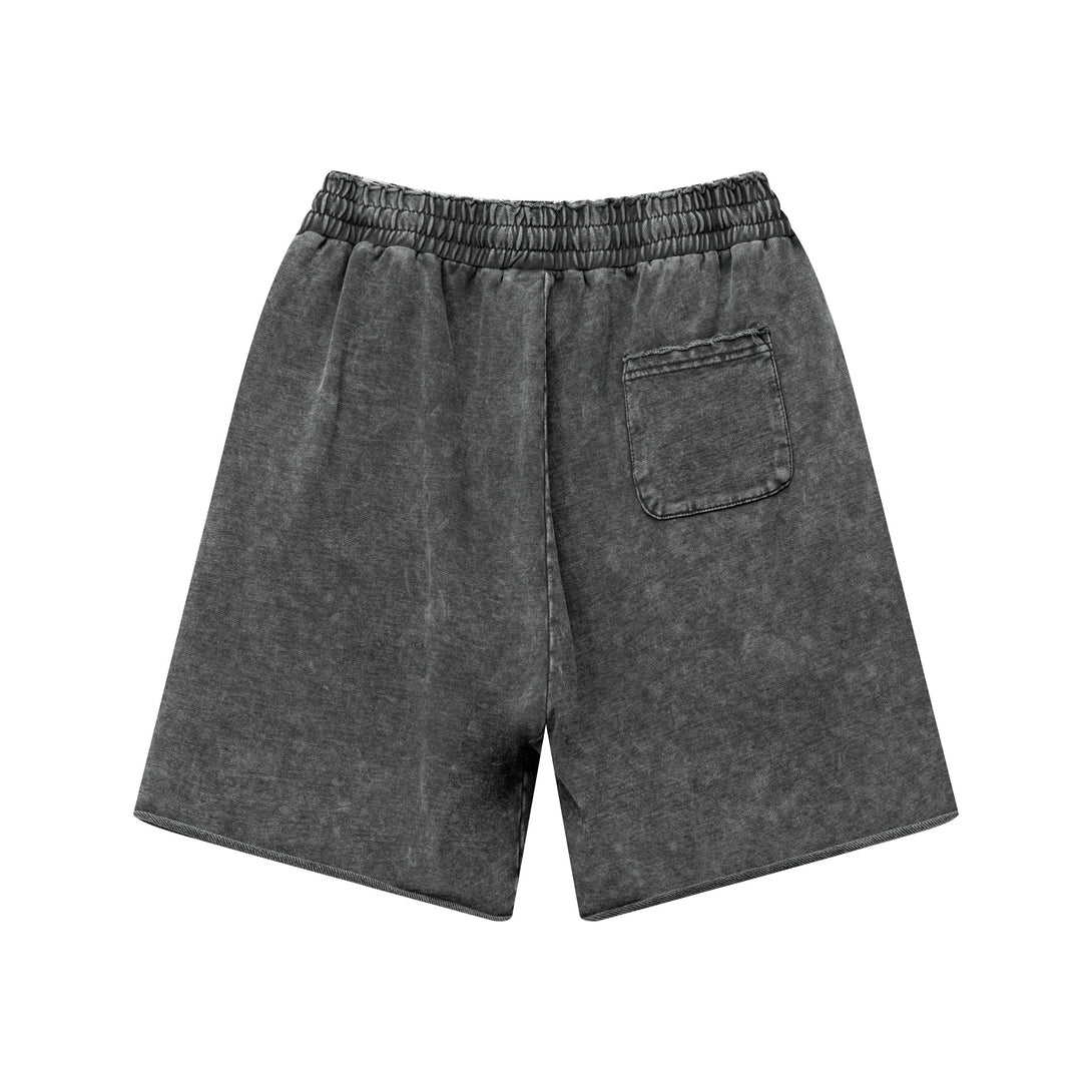 Back view of men's wax wash cargo shorts in Vintage Dark Gray