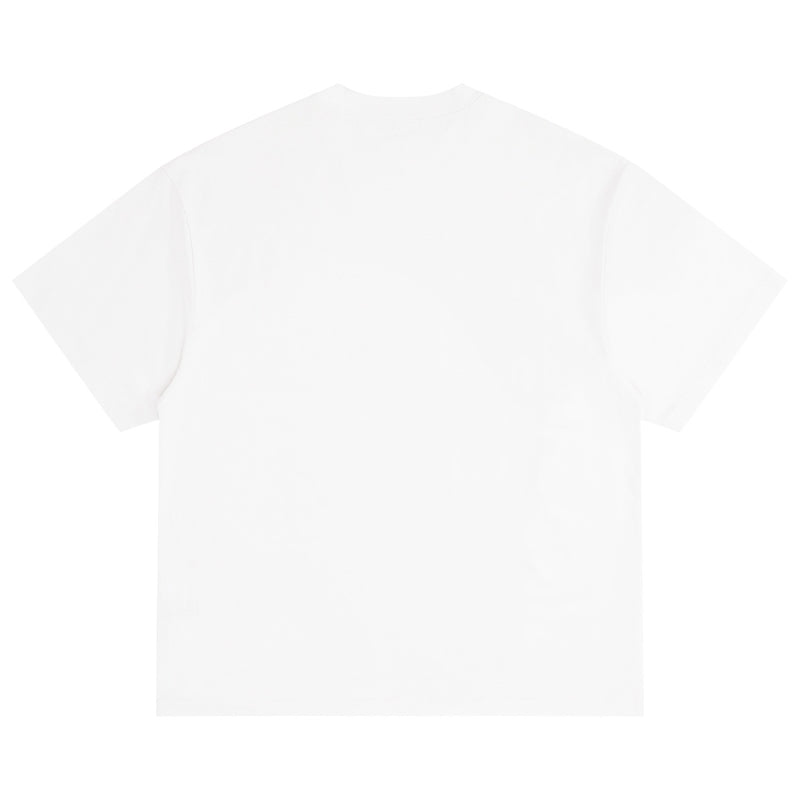 Back view of White sustainable oversize t-shirt
