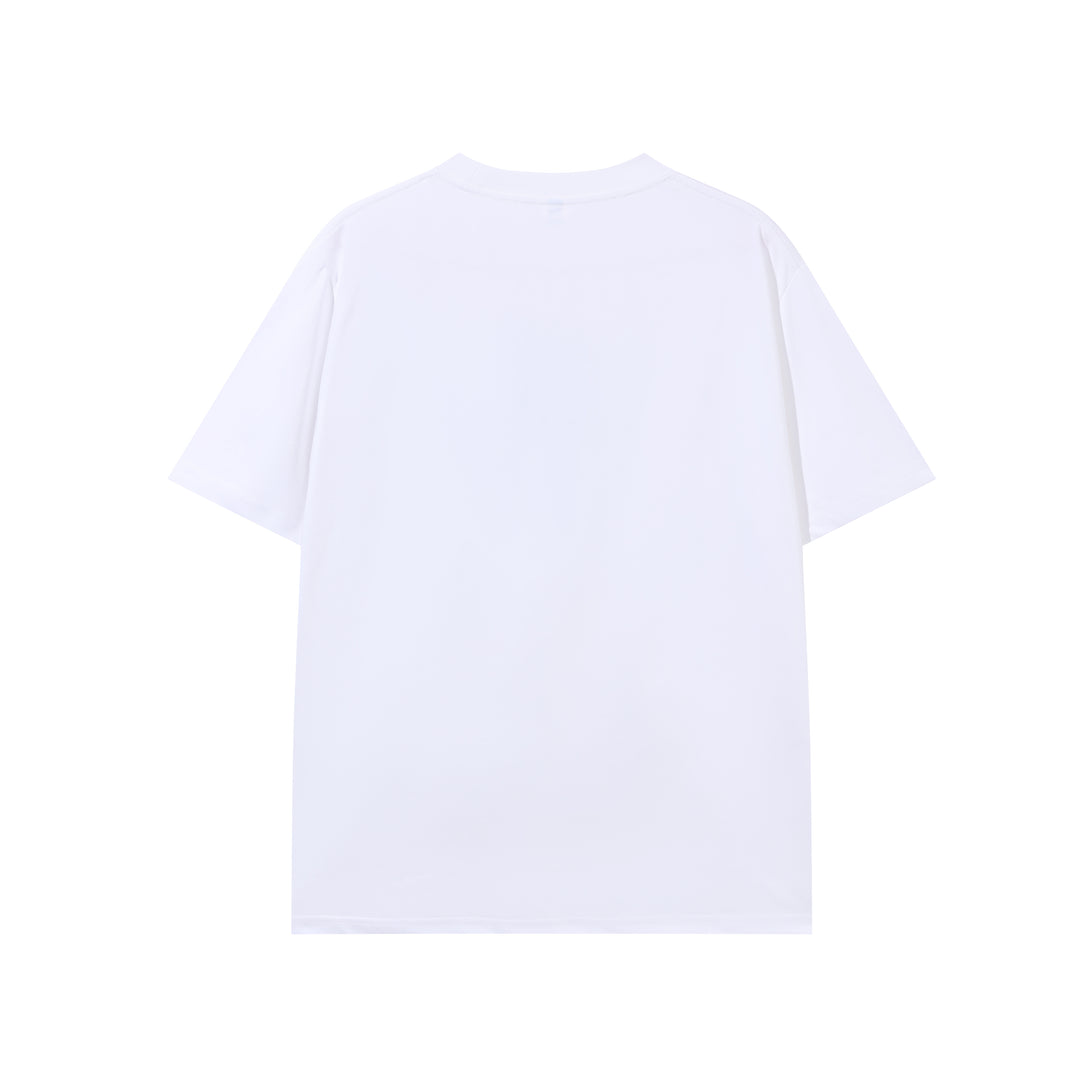 White plain round neck t-shirt back view