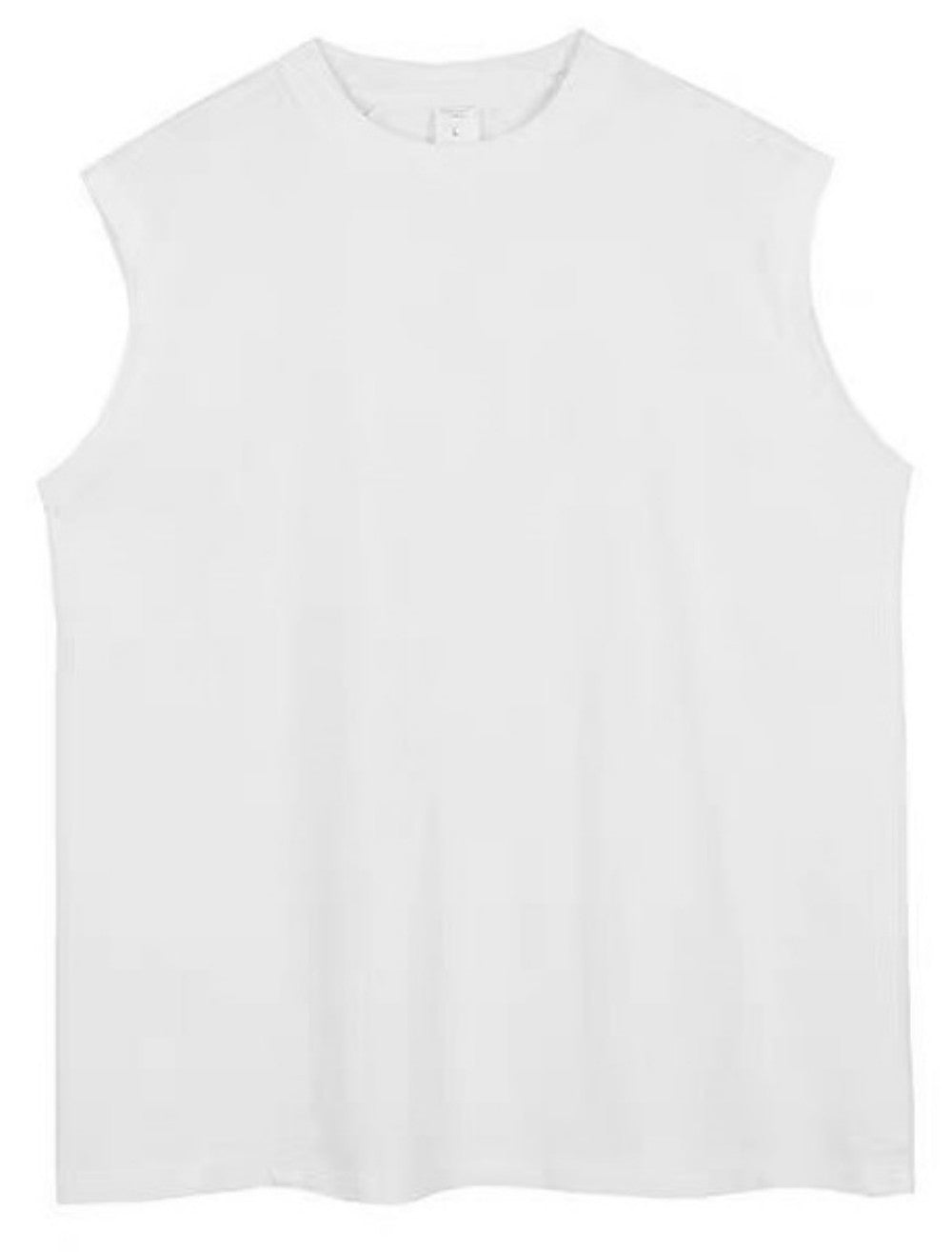 Front view of organic bamboo tank top in White - blank for custom printing