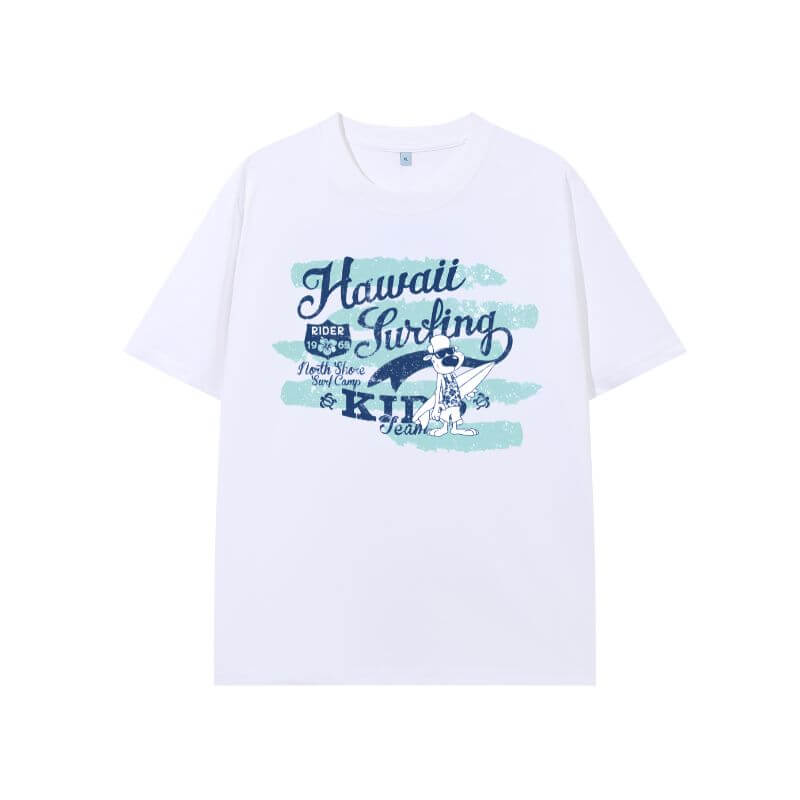 White wholesale tee with screen print front
