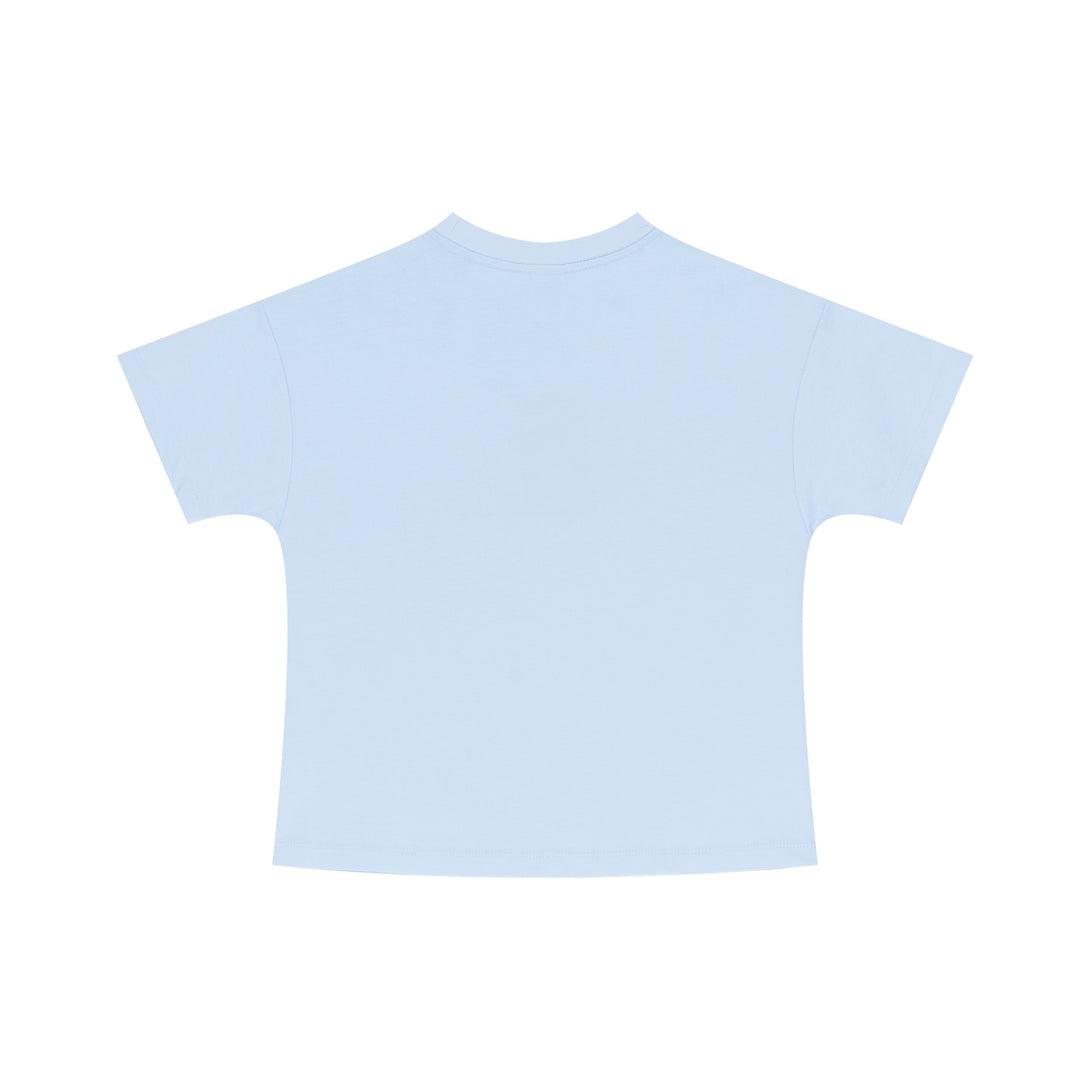 Back view of Light Blue athletic t-shirt - breathable cotton for wholesale activewear